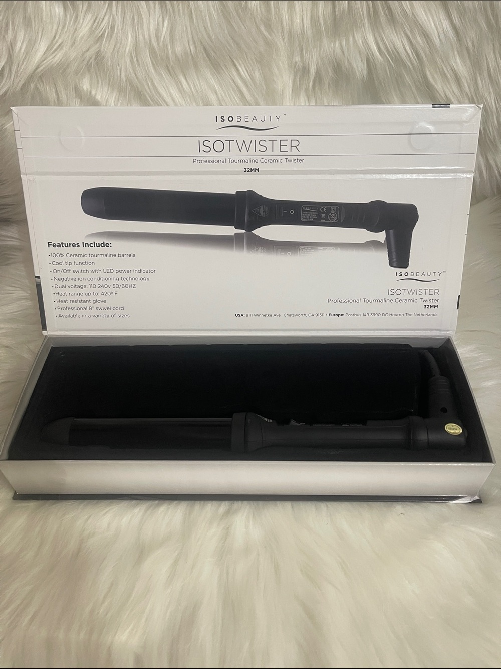 ISOTWISTER 32mm Ceramic Curler — Black